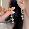 Boucles d'oreilles en peluche simple goutte d'atmosphérique pour femmes élégants petites perles conception