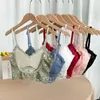 Bras Color sólido Top Lace transparente BRALETTE Mujeres Sexy Hollow Out Brajera Free Summer Fina de malla transpirable Push Up