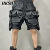 Mäns shorts HKSH American Vintage Tide Tactical Dark Pockets skarvade knälängd byxor mode lös capris hk1153