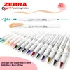 Zebra WFT8 Mild Liner Highlighter Stift Doppelköpfe Kunstbürstenstift Stifte für Malerei Marker Lieferungen Japanische Briefpapier 240423