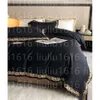 Designer Fashion Black Liberding Ensemble de couette couette queen size couvre-coveilles couvre les taies d'oreiller de la feuille de lit S
