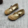 Zapatos informales Gktinoo Color de vaca Mezcla Retro Madre Mujer Flats 2024 Summer Soft Sole Cuero real