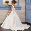 Elegant Flower Girl Dresses Lace Applique Pageant Dress Girls Half Sleeve Bow decoration Children First Holy Communion 240426