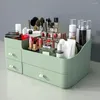 Cajas de almacenamiento Box Cosmetic Lipstick Organizer Capacidad de encimera de maquillaje de encimera con cajones de borde liso sin belleza para belleza