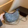 Дизайнерская сумочка для кошелька Осень Sequin Crescent Bag Персонализированная Instagram Crossbody Denim красочные каналы Boy Handle Woc Mrendy