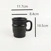 Kubki ceramiczny kubek do kawy Matowy czarny glazurka soczewka Specjalna kreatywna kamera entuzjastów Pogfiki