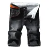 Men Denim Shorts 2023 Zomerstijl Dunne sectie Elastische kracht Slim Fit korte jeans mannelijk merk kleding zwart blauw 24042222