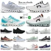 Top Shoes de qualidade Cloud 0n x 1 tênis de corrida cloudsurfer Todos os brancos lumos pretos gelo cobalto eclipse açafrão açaí ancó roxo de cobalto branca frost homens treinadores