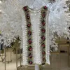 Partykleider Frauen gestickt gestickte Strickquasten Fransen Kleid klassische Hollow -out Vestido de Mujer