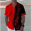 Camisas casuales para hombres Camisa de verano Hombres 2024 Hawaiian Short -Lapel Music Music Notes 3d estampado de playa Turismo Top Clothing