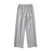 Calça masculina lateral lateral de rua listrada Tubo reto casual Summer Sports American Sports American