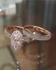 Fashion Rose Gold Plated New Design 2pcs CZ Women Engagement Wedding Ring Set1651111