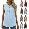 Frauen Tanks Frauen Sommer Ärmelblusen Mode Hals Lose lässige Hemden Lady Tanktops Elegantes Büro übergroße Chiffonbluse