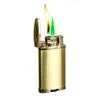 Customized Product Patterns Green Fire Lighter Windproof Jet Flame Without Gas Lighter With Double Fire Two Torch