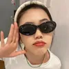 Sonnenbrille koreanischer Stil Mädchen Sonnenbrille Mode Oval Form Hip Hop Y2K Stylish für Frauen Anti-Glare weiblich