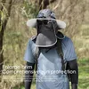 Breite Krempelnhüte Solar -Ladungsfan Sonnenscheinkappe mit Maskenfaltbarem atmungsaktives Kühlung für Männer Frauen Outdoor Wanderradfahren Sonnenhut