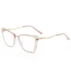 Sonnenbrille Frauen Männer Anti -Blau -leichte Katzen -Augen -Myopic -Brille Tr90 Metall Myopie pochromisch verschreibungspflichtige Brille 0 -0,5 -0,75 bis -6.0
