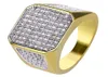 Hip Hop Iced Out Zircon Diamond Rings 18K Gold Plated Deding Jewelry Gift Tamanho 7115718701