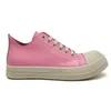 Lässige Schuhe Frühlings Sommer Herren Schnürung flach rosa Paar Vollkorn Leder große Größe 11 12 13 Cool Boy All-Match-Sneaker