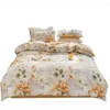 Bettwäsche -Sets Blumen -Duvet -Abdeckung für Doppelbett -Baumwoll -Quilterdecke mit 2pc Kissenbezug 4 Ebenen