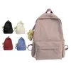 Backpack Fashion Solid Color Neutral Shoulder Casual Travel Outdoor Sports Knapsack Student School Bag Laptop Rucksack