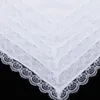 Bow Ties 5pcs Cotton White Mandkerchiefs carré en dentelle de lace