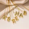 Anhänger Halskette klobig plattierte goldene Farbe Alphabet Ballon Blase Initiale Buchstabe Halskette für Frauen Charme Schmuck Geschenk