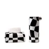 Lichte luxe zwart -witte geometrie geruite keramische vaasweefselbox papier eettafel Decoratie Noordse Home 240430