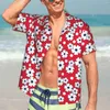Herren lässige Hemden weiße ditsy Blumenhemd Retro Blume Neuheit Hawaiianer Männer Kurzarm Strand atmungsaktives Design übergroße Blusen