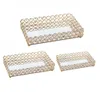 Crystal Rectangle Mirrored Cosmetic Vanity Jewelry Organizer Decorative Tray for Wedding Home Decoration 2103302673149
