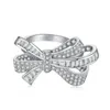 Ringos de cluster 2024 Fashion Sterling Silver Bow Hight Ring Ring Capten