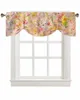 Rideau de printemps fleurs de peinture à l'huile abstraite courte fenêtre ajusté n'entraîne la cantonnière pour le salon des rideaux
