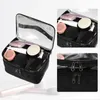 Borsa per trucco a doppio strato da viaggio per viaggi cosmetici Clear Organizer Waterproof Female Toiletries Strumenti per borse da trucco 240426