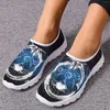 Chaussures décontractées Instantarts 3D PUG PRINT CONTROFFT WHITE FLATES BLAQUE NOIR SUMBRE DOGNE FEMME SLOOT SUR MADE