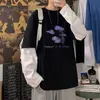 メンズ秋の秋の特大の長袖Tシャツメンズ服y2kレトロ印刷ジムアニメシャツトップメンズグラフィックTシャツ240426