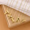 Hanger kettingen dikke vergulde gouden kleur alfabet ballon bubbel eerste letter ketting voor vrouwen charme sieraden cadeau