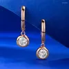 Dangle Earrings 18K Rose Gold Moissanite Diamond Earring Real 925 Sterling Silver Jewelry Engagement Wedding Drop For Women Gift