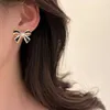 Bengelen kroonluchter nieuwe strass boog stud oorbellen voor vrouwen mode temperament eenvoudige parel oorbellen trend sparkle sieraden bruiloft cadeau