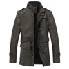 Mens Winter Thickened Plush Leather Jacket Middleaged Casual Mid Length Warm Cotton 240426