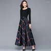 Saias gidyq elegante e elegante lã xadrez mulheres coreanas coreanas elásticas altas cintura uma saia de linha casual All Match Tweed