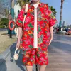 Parcours masculin 5xl Summer Tracksuit sets tenues shorts tshirts 2 pièces costumes chinois nord-est big flower flore-warchswear jogger