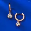 Kolczyki Dangle 18k Rose Gold Moissanite Diamentowy kolczyk Real 925 Srebrna biżuteria