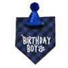 Appareils pour chiens 1pc Pet Party Decoration Set Birthday Triangle Scarf Chapeau à nœud