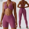 Pantaloni da donna a due pezzi estate senza soluzione di continuità set di yoga outfit da donna sportivo reggiseno a vita alta gambo abito da gambo sexy running fitness