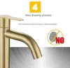 Robinets de lavabo de salle de bain robe de salle de bain brossé Gold Faucet Tap Wash Basin Single Cold Water Uvier robinet Gold Tap accessoires de salle de bain