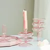 Świece 2PC Nordic Retro Glass Creative Home Decor Wedding Party Dinner Candlelight Dekoracja salonu