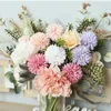 Fiori decorativi fiore artificiale seta sposa bouquet hydrangea falsa artigianato floreale camere decorazioni per vaso accessori centrale tavolo fai da te