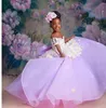 Blumenmädchen Kleider für Hochzeit angewandte Mädchen Festzug Kleid Lavendel Kinder Party Prom Geburtstag Prinzessin Kleid 240428