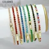 Bracelets de liaison 6 pièces Cube Zirconia Bracelet Rainbow Tennis Fashion Bijoux Femmes 40060