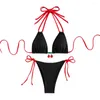 Dames badmode sexy dames bikini set halter gevoerde bh -strappy bodems strandkleding badende pak 2024